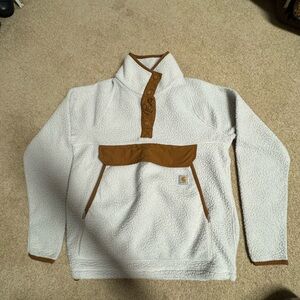 Carhartt Zip Up Jacket in White and Brown